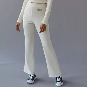 adidas originals Urban Outfitters Flare Pants Cream Ribbed Legging Women Small